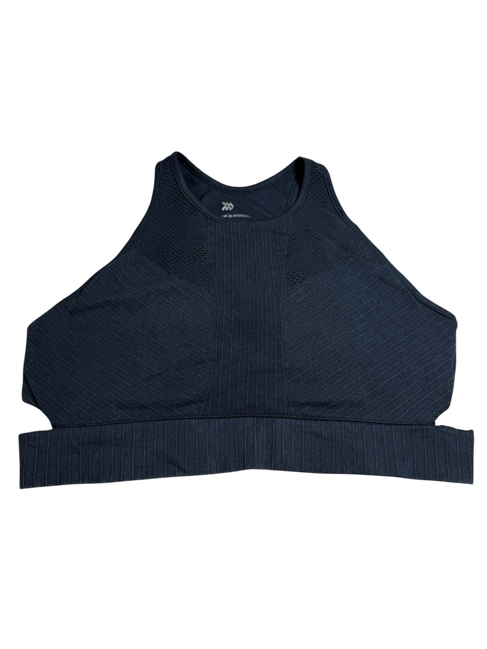 all in motion Ribbed High-Neck Sports Bra - Black